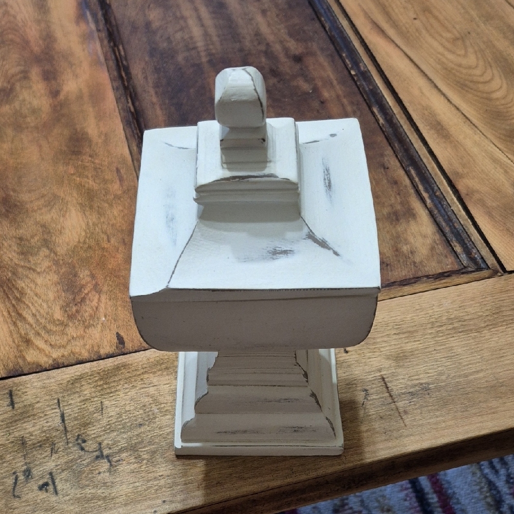 Decorative Cream Pedestal Accent, Candle Holder. NEW